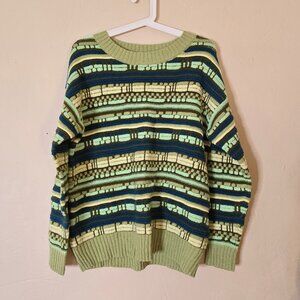 Wild Fable chunky knit sweater shades of green size Medium cotton blend